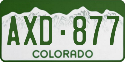 CO license plate AXD877