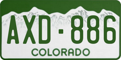CO license plate AXD886