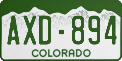 CO license plate AXD894