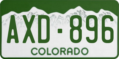 CO license plate AXD896