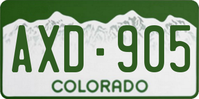 CO license plate AXD905
