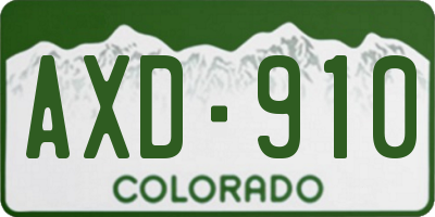 CO license plate AXD910
