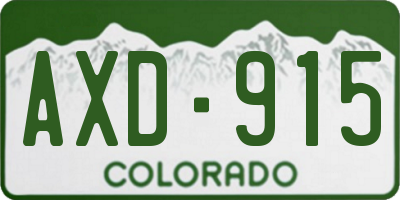 CO license plate AXD915