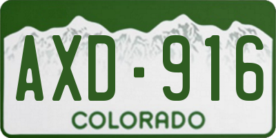 CO license plate AXD916