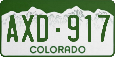 CO license plate AXD917