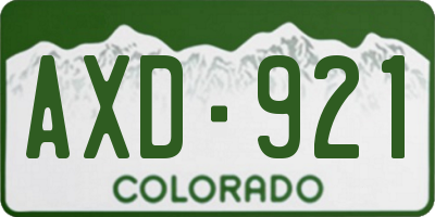 CO license plate AXD921