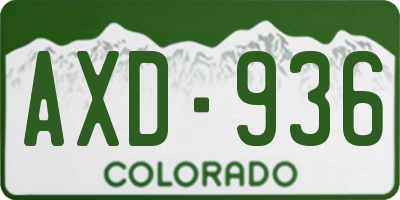 CO license plate AXD936