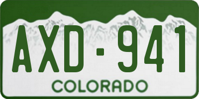 CO license plate AXD941