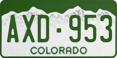 CO license plate AXD953