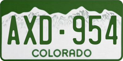 CO license plate AXD954