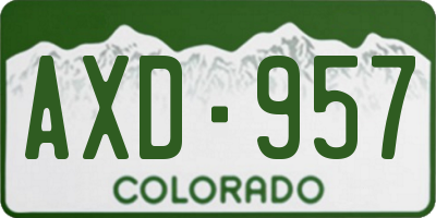 CO license plate AXD957
