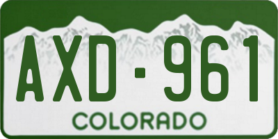 CO license plate AXD961