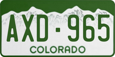 CO license plate AXD965