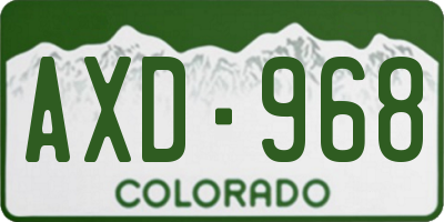 CO license plate AXD968
