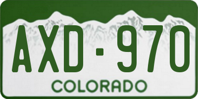 CO license plate AXD970