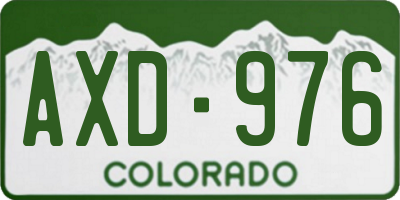 CO license plate AXD976