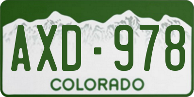 CO license plate AXD978