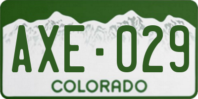 CO license plate AXE029