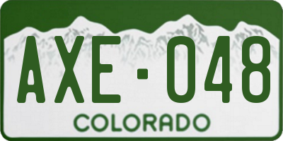 CO license plate AXE048