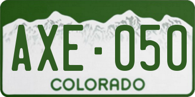 CO license plate AXE050