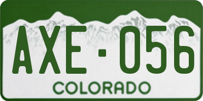 CO license plate AXE056
