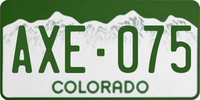 CO license plate AXE075