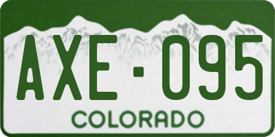 CO license plate AXE095