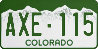 CO license plate AXE115