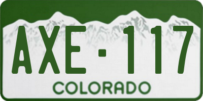 CO license plate AXE117