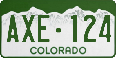 CO license plate AXE124