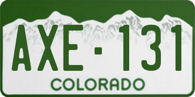 CO license plate AXE131