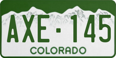 CO license plate AXE145
