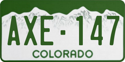 CO license plate AXE147