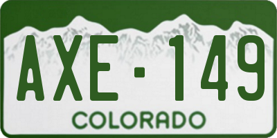 CO license plate AXE149