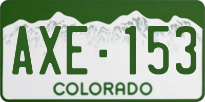 CO license plate AXE153
