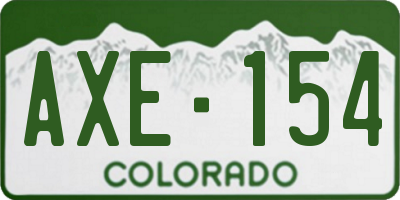 CO license plate AXE154