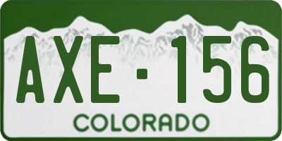 CO license plate AXE156