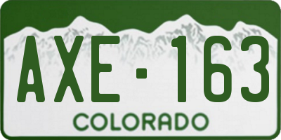CO license plate AXE163