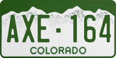 CO license plate AXE164