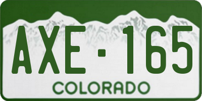 CO license plate AXE165