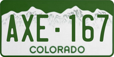 CO license plate AXE167