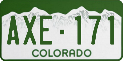 CO license plate AXE171