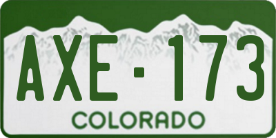CO license plate AXE173