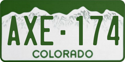 CO license plate AXE174