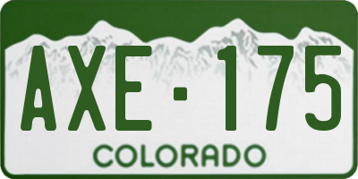 CO license plate AXE175