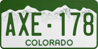 CO license plate AXE178