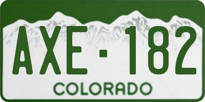 CO license plate AXE182