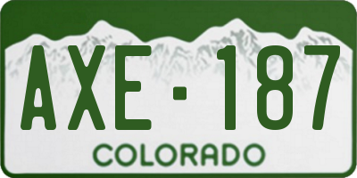 CO license plate AXE187