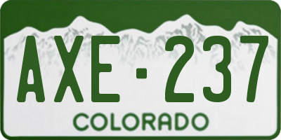 CO license plate AXE237