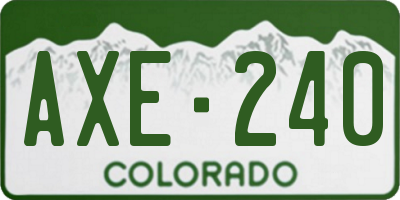 CO license plate AXE240